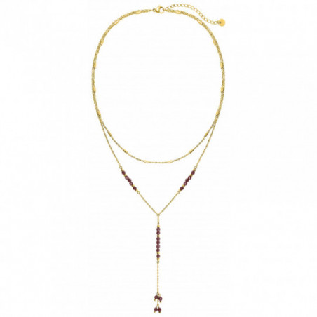 Collier double acier doré