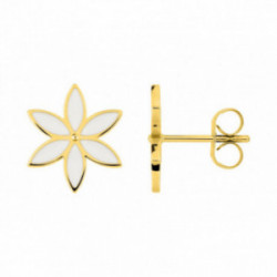 Boucles d'oreilles fleur acier
