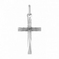 Pendentif croix or blanc