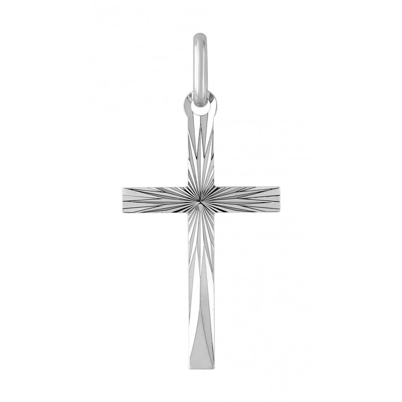 Pendentif croix or blanc