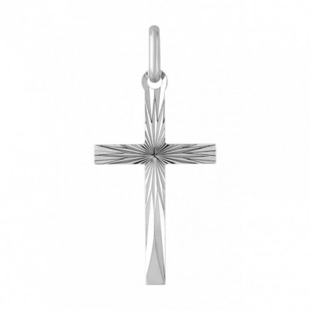 Pendentif croix or blanc