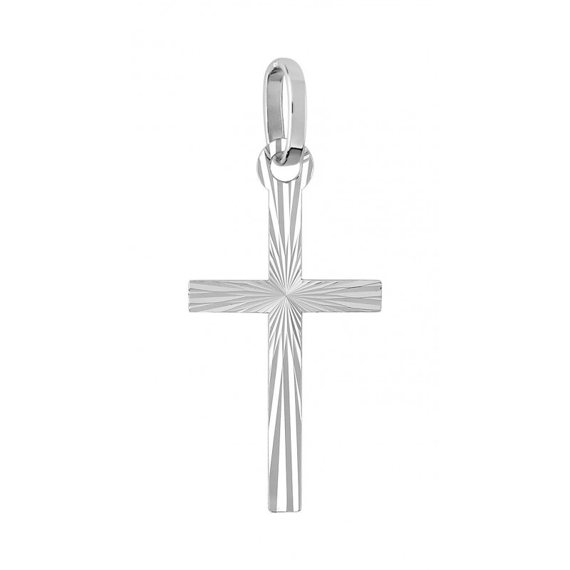 Pendentif croix or blanc
