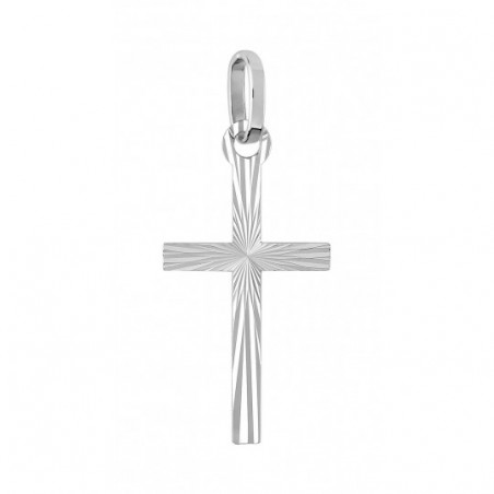 Pendentif croix or blanc