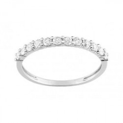 Alliance demi tour oxydes en or blanc