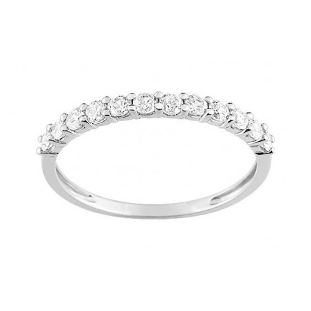 Alliance demi tour oxydes en or blanc