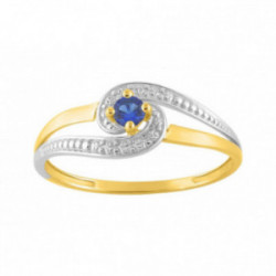 Bague or bicolore et saphir