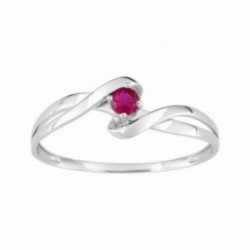 Bague or blanc et rubis
