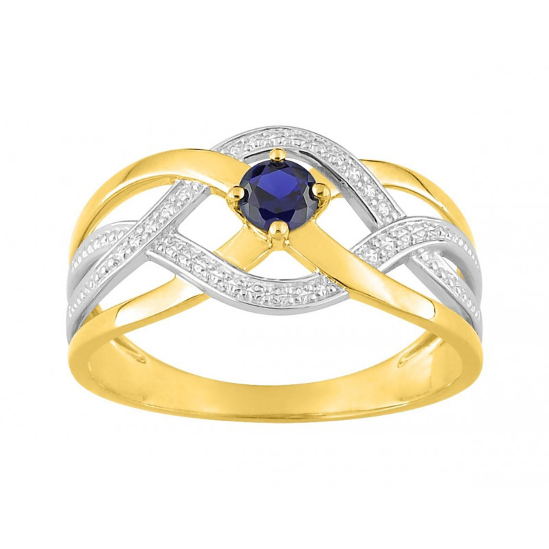 Bague or jaune et saphir