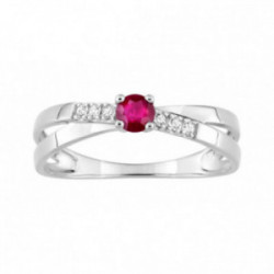 Bague or blanc et rubis