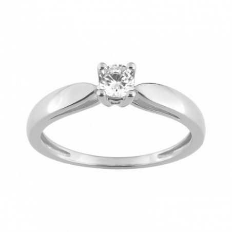 Bague solitaire diamant or blanc