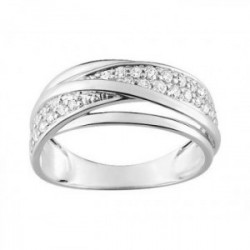 Bague or blanc et oxydes de zirconium