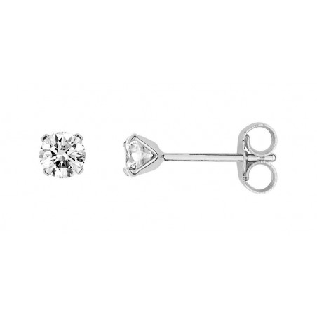 Boucles d'oreilles puces or blanc