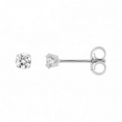 Boucles d'oreilles puces or blanc