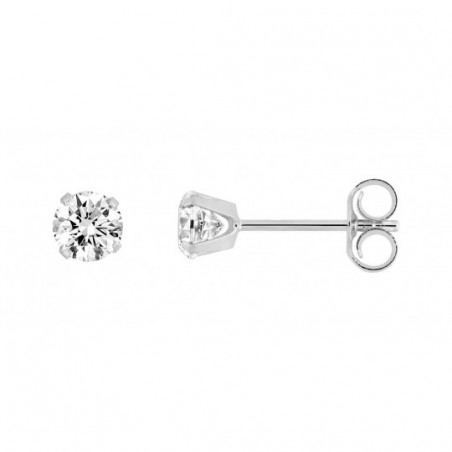 Boucles d'oreilles puces or blanc