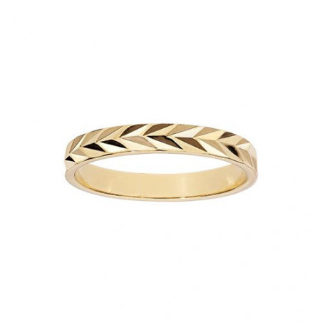 Alliance plaqué or 750/1000ème ciselée diamantée
