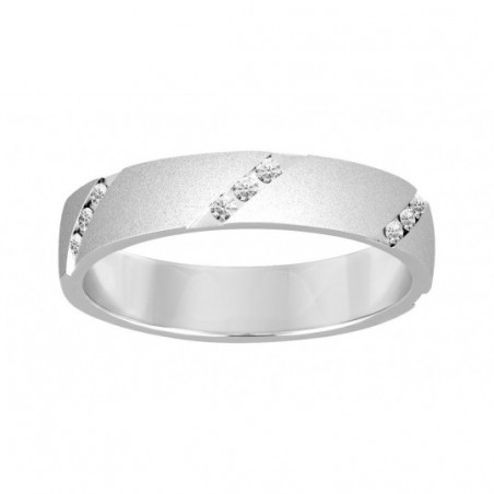 Alliance or blanc et diamants