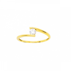 Bague or jaune et oxyde de zirconium