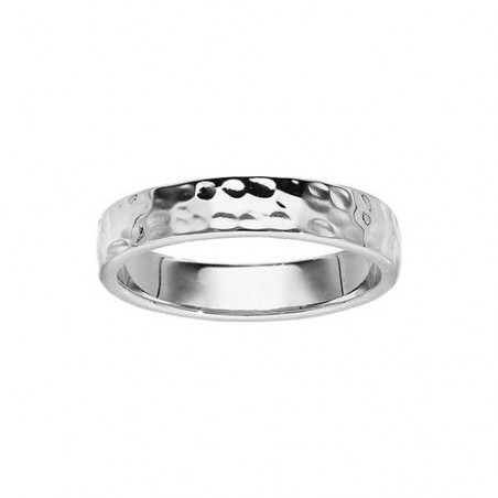 Alliance argent 925/1000ème rhodiée martelée