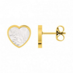 Boucles d'oreilles  coeur acier doré