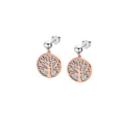 Boucles d'oreilles acier femme Lotus