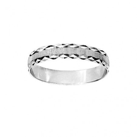 Alliance argent 925/1000ème rhodiée diamantée