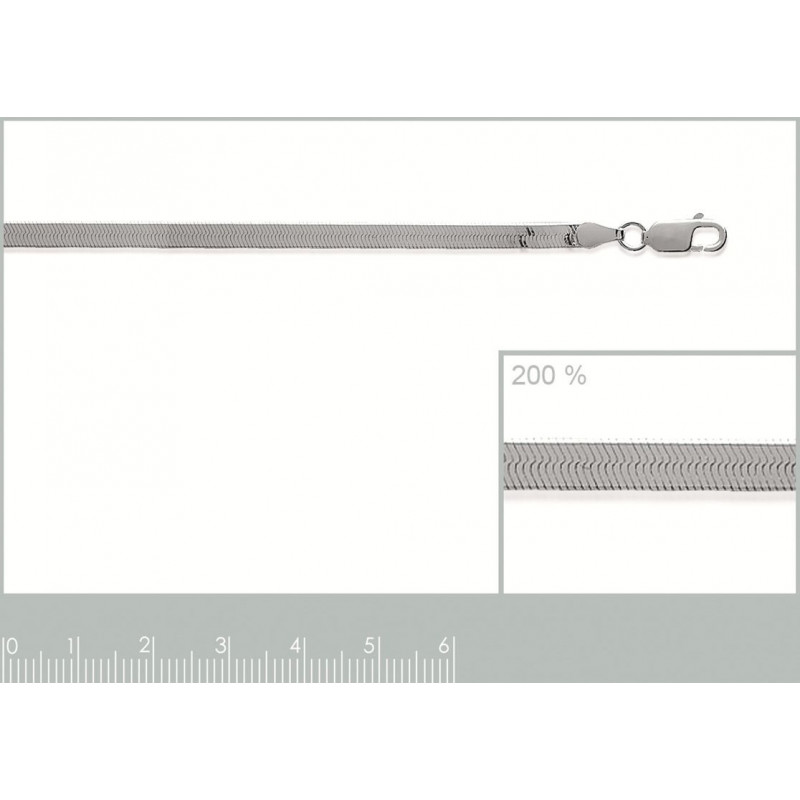 Chaine maille miroir en argent