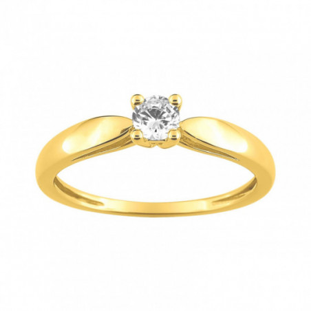 Bague solitaire diamant or 750/1000ème