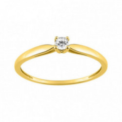 Bague solitaire diamant or jaune 750/1000ème