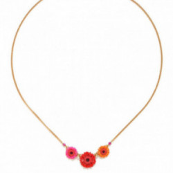 Collier court Franck Herval RUBY 3 fleurs
