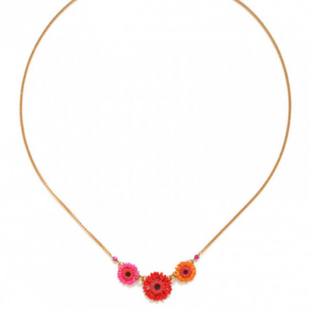 Collier court Franck Herval RUBY 3 fleurs
