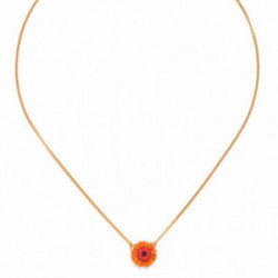 Collier court Franck Herval fleur orange