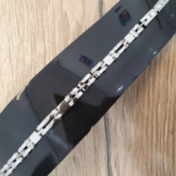 Bracelet acier homme maille plate