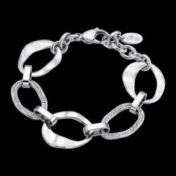 Bracelet femme Lotus acier et strass
