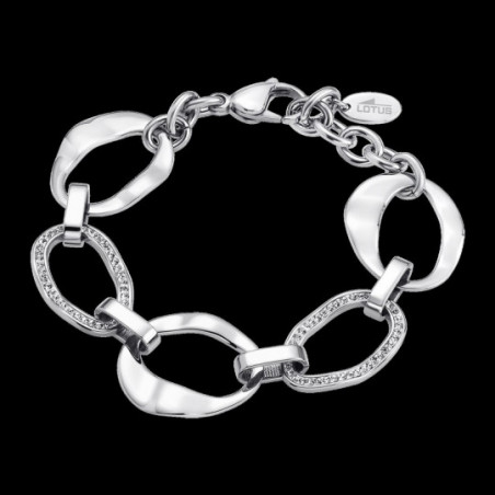 Bracelet femme Lotus acier et strass
