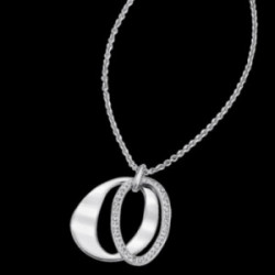 Collier femme Lotus acier et strass