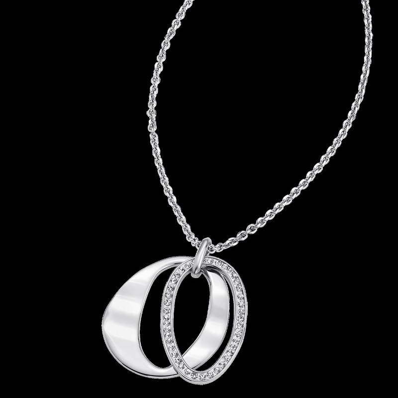 Collier femme Lotus acier et strass