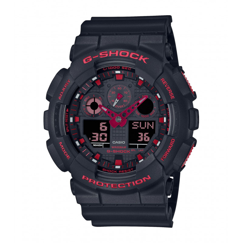 Montre Casio G-shock série GA100 noir et rouge Montre Casio G-shock série GA100 noir et rouge