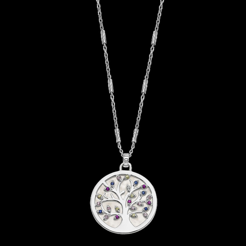Collier Lotus Silver arbre de vie argent et pxydes.