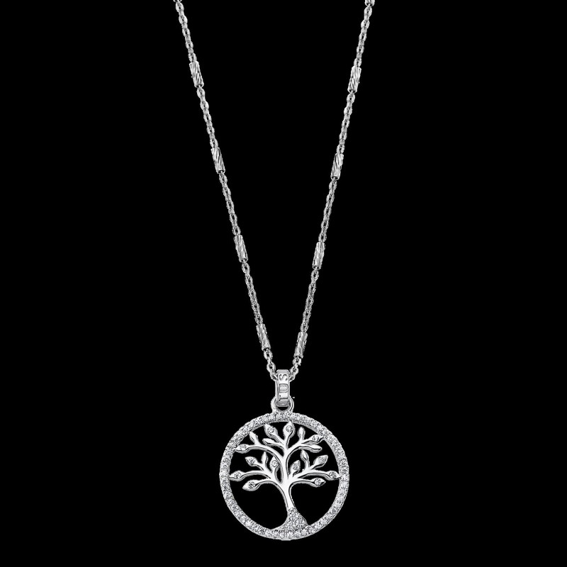 Collier Lotus Silver arbre de vie argent et oxydes.