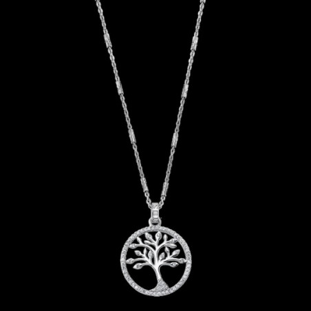 Collier Lotus Silver arbre de vie argent et oxydes.