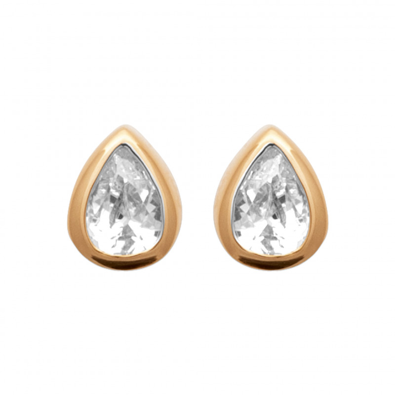 Boucles d'oreilles plaqué or et oxydes.