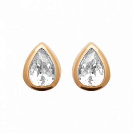 Boucles d'oreilles plaqué or et oxydes.