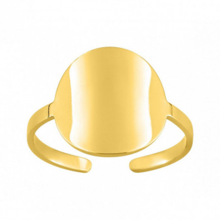 Bague acier doré ajustable