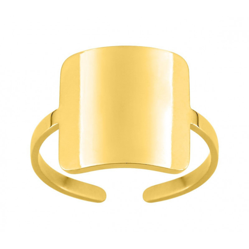 Bague acier doré ajustable