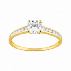 Bague solitaire accompagné femme