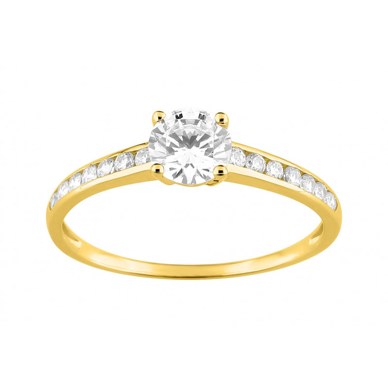 Bague solitaire accompagné femme