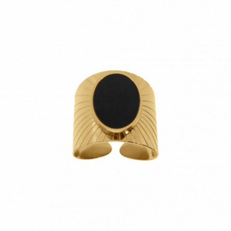 Bague acier doré femme