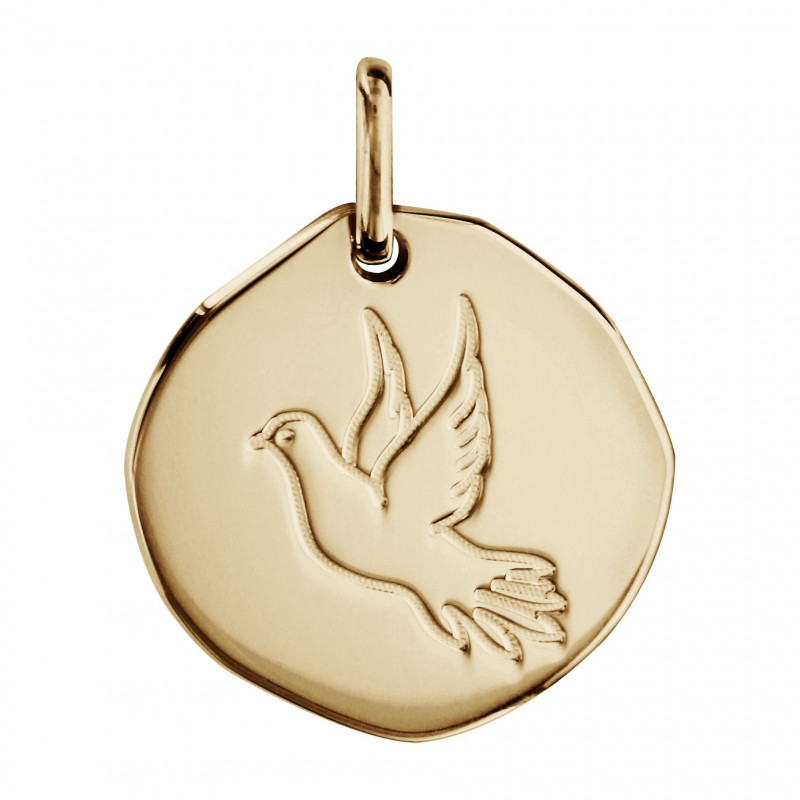 Médaille plaqué or colombe Médaille plaqué or colombe