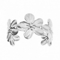Bracelet jonc acier fleurs