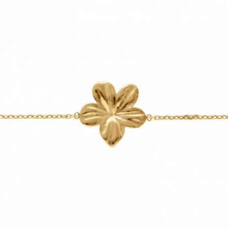 Bracelet femme acier doré fleur